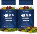 Hemp Gummies Great for Relaxation & Clam, Made with Organic Omega 3 6 9, Non-GMO, Low Sugar Hemp Gummy.. (Pack 02(60 Count))