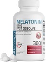 Bronson Melatonin 5mg Fast Dissolve Cherry Flavor Tablets with Vitamin B6 - Nighttime Sleep Aid - Promotes Relaxation, 360 Vegetarian Chewable Lozenges