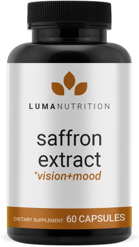 Luma Nutrition Saffron Extract Capsules - Premium Saffron Supplements - 88.50 mg Pure Saffron Pills - Mood Support - Eye Support - Made in The USA - 60 Capsules