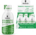 Bee and You Propolis Immune Shot, Probiotic, Vitamin C, Vitamin D3, Zinc, Ginger, Immune Support, Gut Health, Digestive Health, Bioactive 1.69 Fl. oz, 12 Pack