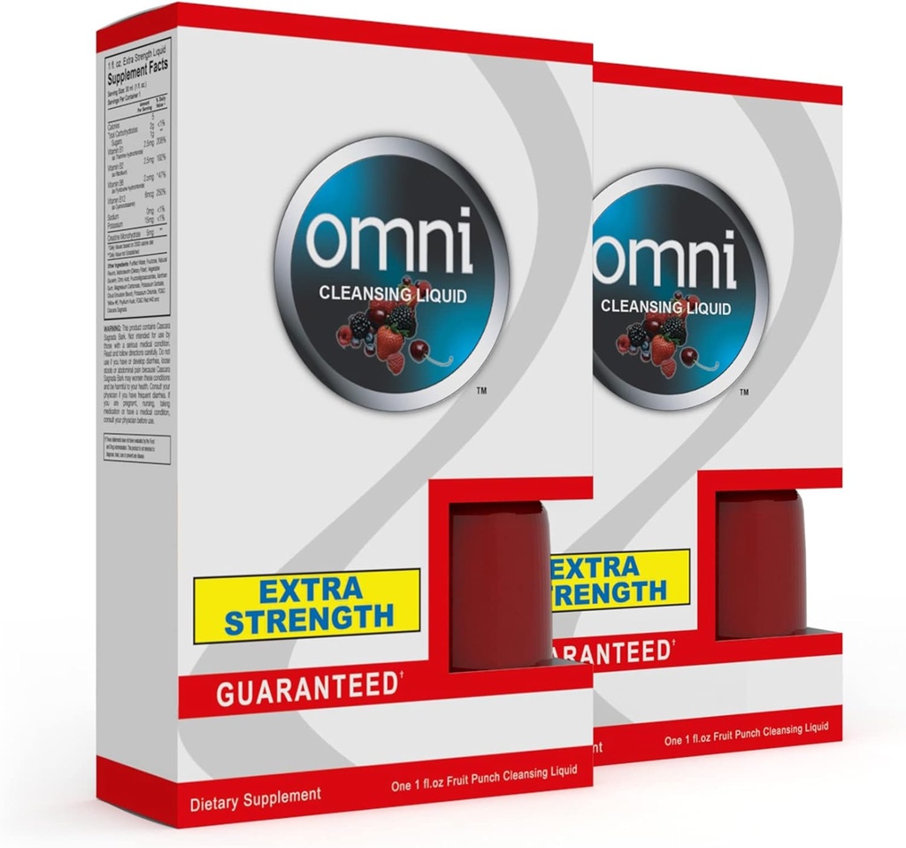 Wellgenix Omni Detox Drink - Extra Strength Cleansing - Same Day Quick Flush Cleanser - Fruit Punch Flavor 1oz (2 Pack)