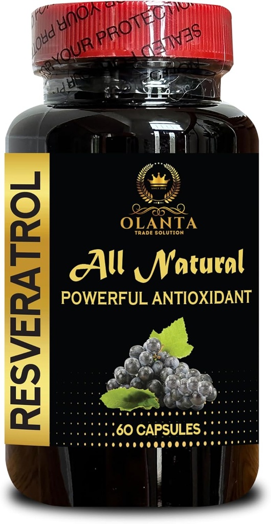 RESVERATROL Extract - Antioxidant Nutritional, Resveratrol Supplement, Anti Aging & Immune Supplement, antioxidant Supplement resveratrol - 1 Bottle 60 Capsules