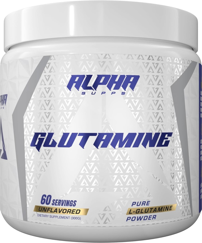Alpha Supps Pure L-Glutamine Powder - Unflavored Amino Acid, Glutamine Nutritional Supplement for Muscle Recovery, Gut & Immune Support - 60 Servings - 300 Grams