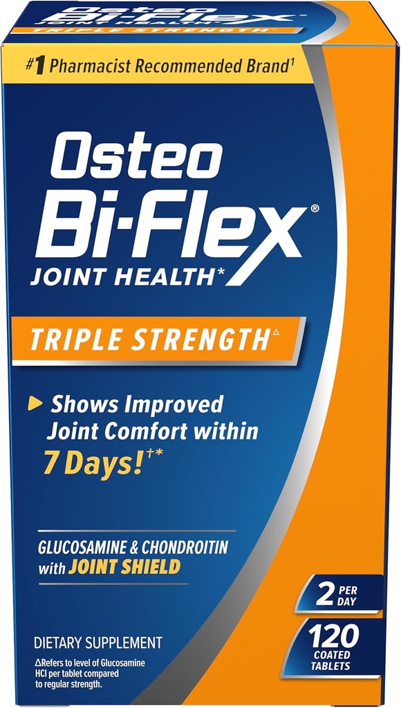 Osteo Bi-Flex Triple Strength(5), Glucosamine Chondroitin with Vitamin C Joint Health Supplement, Coated Tablets, 120 Count