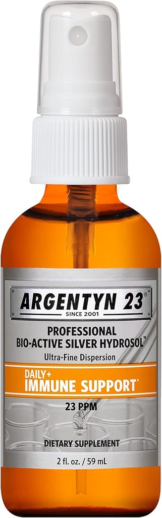 Argentyn 23 Professional Immune Support, Colloidal Silver, Bio-Active Silver Hydrosol, 23 ppm, Fine Mist Spray, 2 Fl Oz