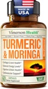 Moringa + Turmeric Curcumin Supplement for Joint Health, Gut Health, Energy and Immune Support - Total Wellness Formula - Tumeric Curcumin with Black Pepper & Moringa Pure Capsules - 60 Count
