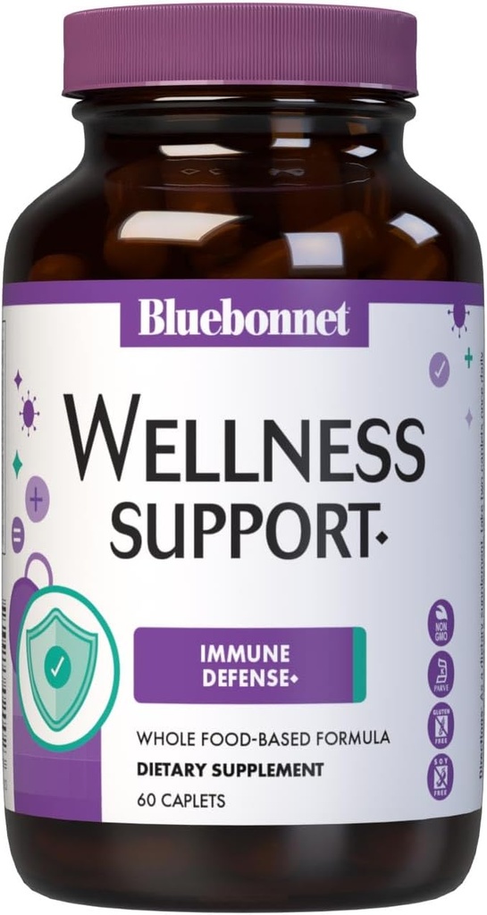 Bluebonnet Nutrition Targeted Choice Wellness Support, Immune Defense Whole Food-Based Formula, Seasonal Support, Soy-Free, Gluten-Free, Kosher, Non-GMO, Dairy-Free, Vegetarian, 60 Caplets, 30 Serving