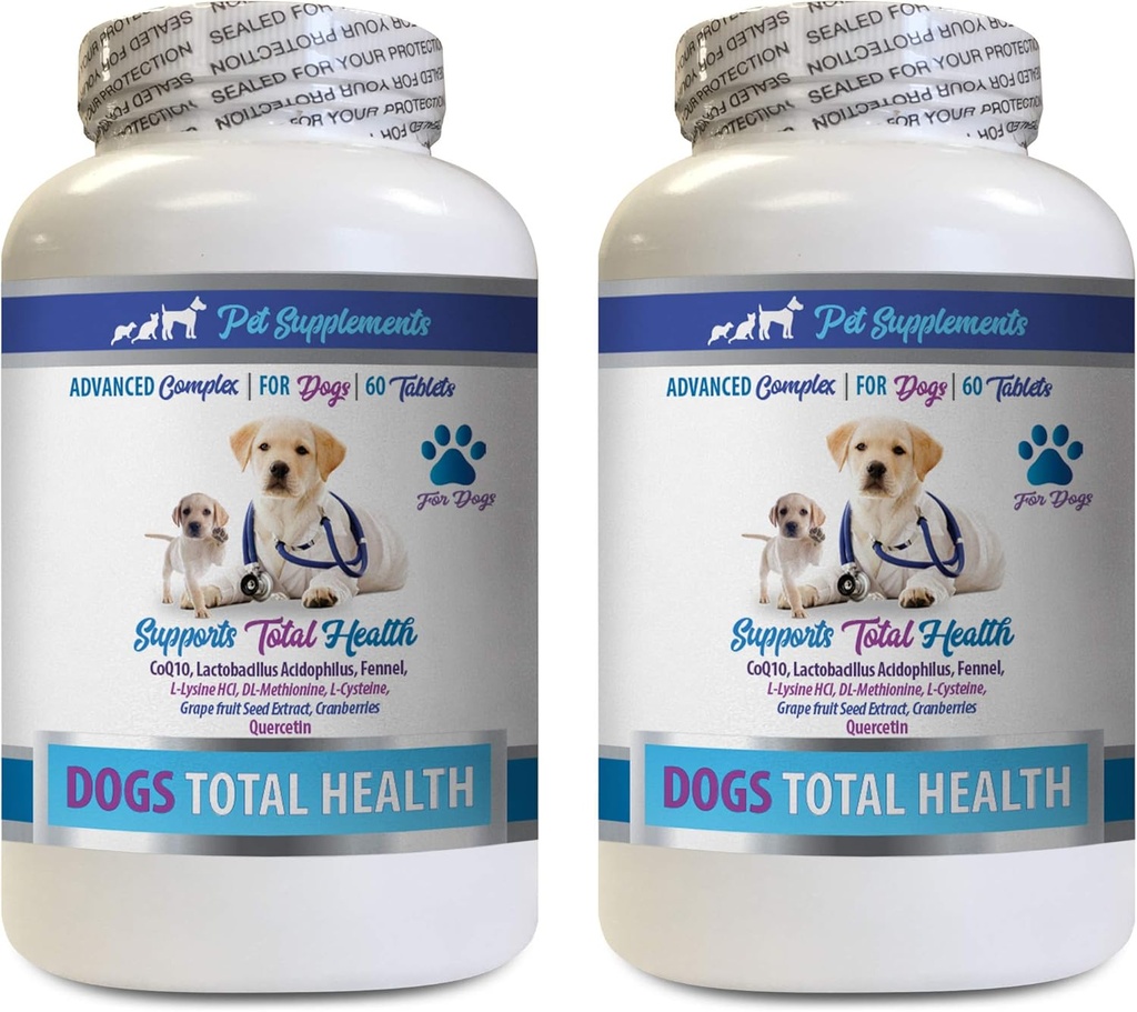 PET SUPPLEMENTS & NUTRITION LLC Dog Dental Hygiene - Dogs Total Health Control - Immune Support - Hair Skin Nails Oral Eye Health Formula - Oral Calcium for Dogs - 2 Bottles (120 Treats)