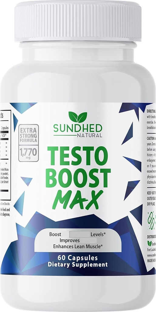 Testo Boost Max - Natural Stamina Booster for Men – Fortified Natural Energy, Stamina, and Strength Booster