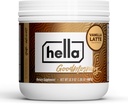 Hella Nutrition Goodmorning Coffee Alternative Natural Caffeine with Mushroom Coffee Substitute | Protein, Collagen, Vitamins B-12 & D, Electrolytes, & Minerals | Non GMO (20 Servings, Vanilla Latte)