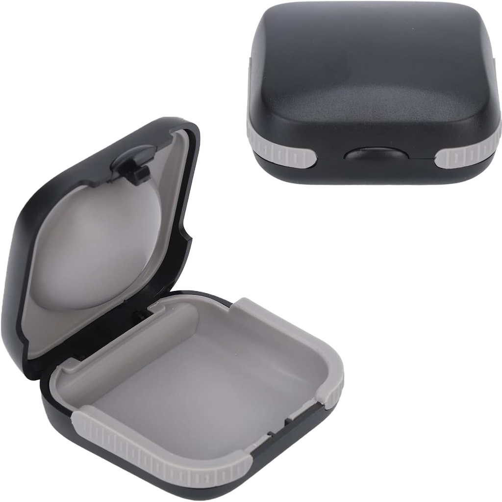 Protective case for travel hearing aids Hard Small Splashproof 2.16"*2.04"*0.39" Cushioned Interior for 2 Hearing Aids, ITE, RIC, CIC (Black)