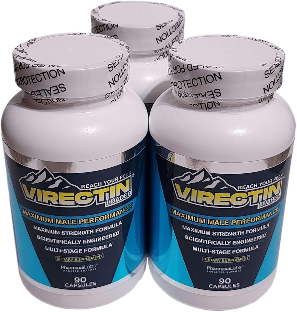 Loaded Maximum Male Performance Dietary Supplement (3 Bottle) 90 Capsules