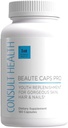 Consult Health Beaute Caps PRO - 10,500mg Biotin, Collagen, MSM, Clinically Tested Supplement Supports Healthy Hair Growth, Skin and Nails, USA Made - 180 Capsules