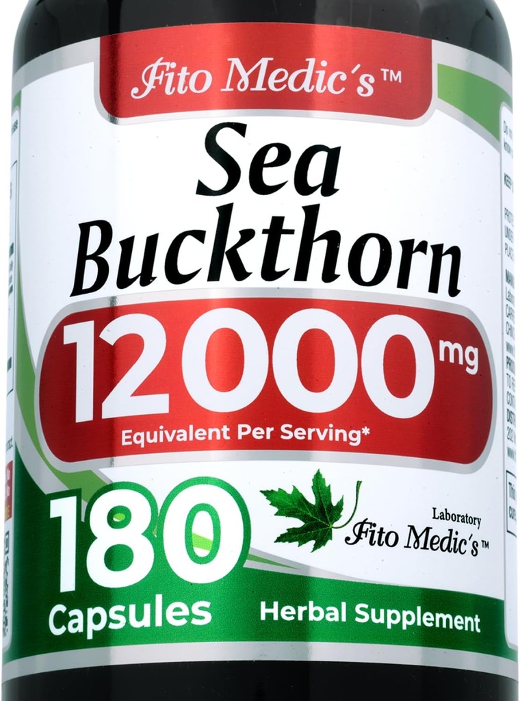 Lab | sea Buckthorn |180 Capsules | 12000 mg | Omega 7 sea Buckthorn | seabuckthorn Supplement | Omega 7 Supplement | Ultra high Absorption.