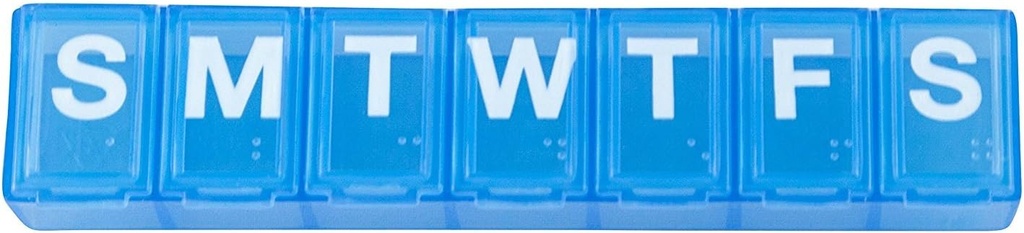 Ezy Dose 7-Day Classic Pill Reminder - Small, 4.5" x 0.75" x 0.5", Colors Vary, 2-Pack