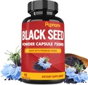 Pure Black Seed Powder Capsules 750mg - Premium Supplement for Immunity, Digestive, Skin, Hair & Body Balance - 90 Pills for 3 Month Supply