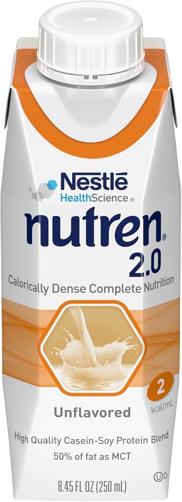 Nutren (2.0 kcal/mL) Calorically-Dense Tube Feeding Formula, Unflavored, 8.45 Fl Oz or 250 mL (Pack of 24)