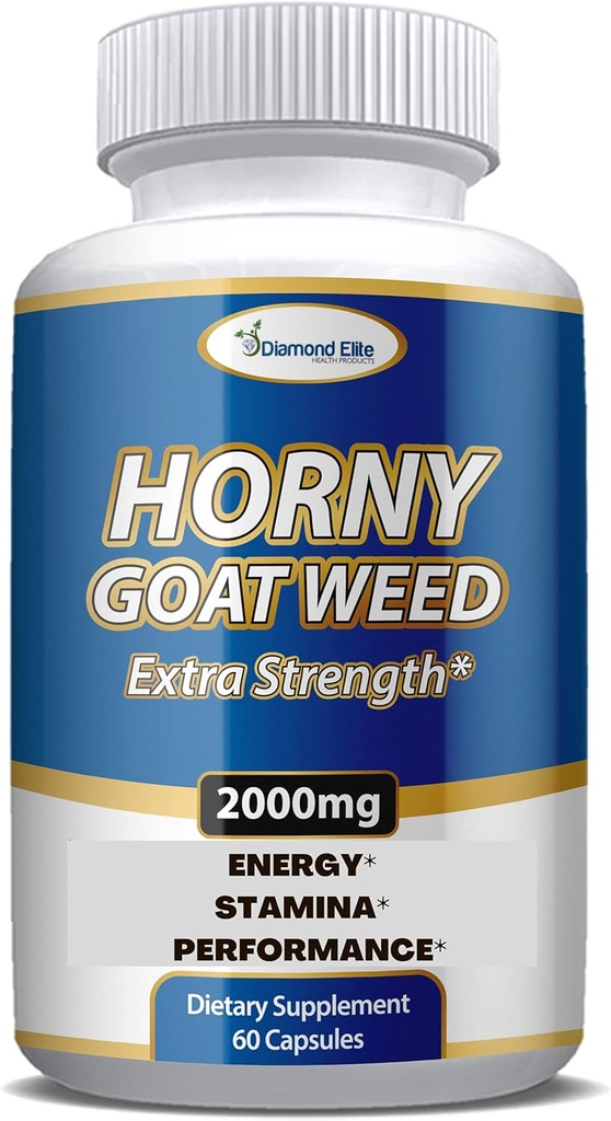 Extra Strength Horny Goat Weed Extract - Energy, Performance, & Stamina Booster- with Maca, L-Arginine, Tongkat Ali for Men & Women - 60 Capsules