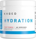Kaged Hydration Electrolytes Powder | Fruit Punch | Hydra-Charge Sports Drink Mix | Pre, Post, Intra Workout | Low Carb, Vegan, Gluten Free | Supplements for Men & Women | 60 Servings