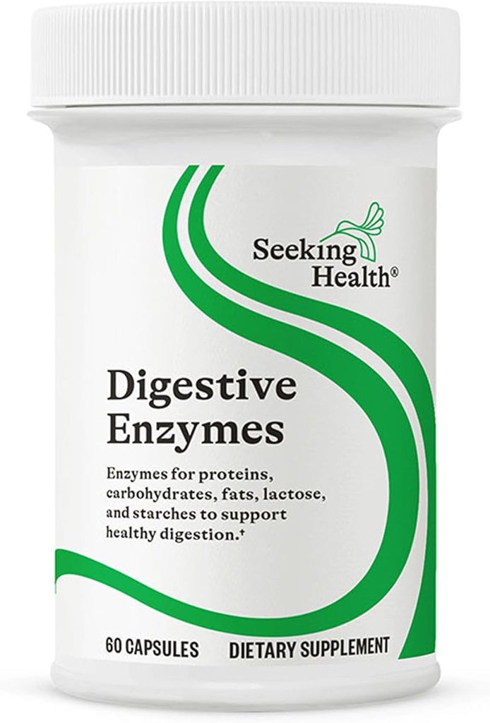 Seeking Health Digestive Enzymes- Enzymes for Protein, carbohydrates, fats, Lactose, and starches to Support Healthy Digestion- 60 Capsules