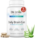 Brain Supplements for Memory and Focus – Dr Lewis Daily Brain Care Capsules with Aloe Vera – Plant-Based Nootropic and Energy Supplement for Brain Fog, Mental Clarity, and Immune Support – 90 Capsules