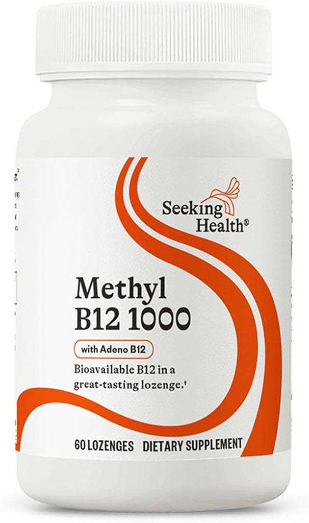 Seeking Health Methyl B12 1000, 1000 mcg B12 as Adenosylcobalamin and Methylcobalamin, Supports Homocysteine Levels and Methylation, MTHFR Support, Vegan and Vegetarian (60 lozenges)*
