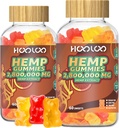 HOOLOO Hemp Gummies for Happier Bedtimes & Focus, Extra Strength 2,800,000mg Hemp Oil Infused Gummy Bears Fruity, Sugar Free, 120ct Edibles, Made in USA