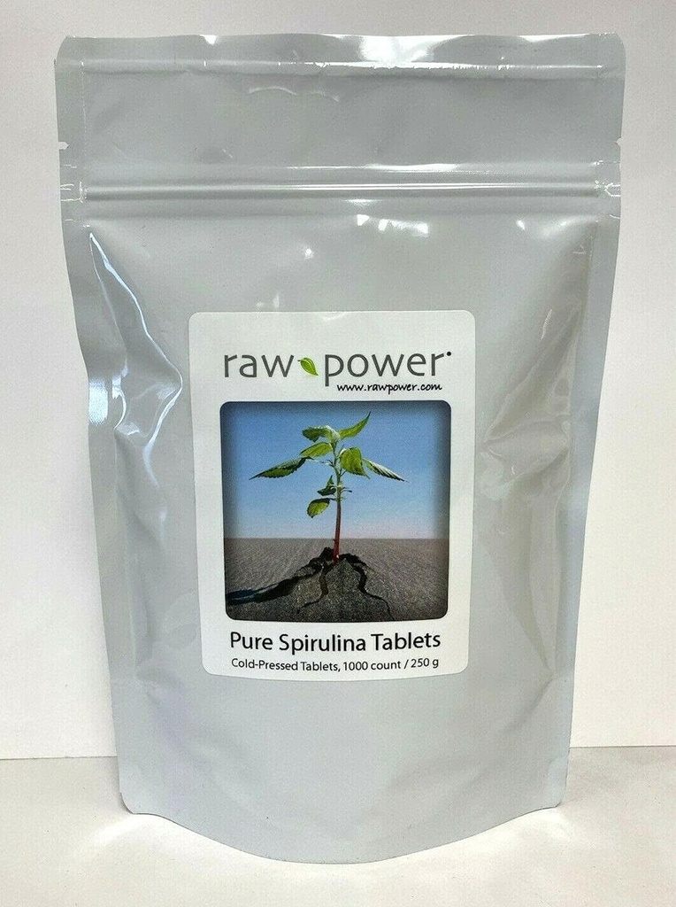 Spirulina Tablets, 1000 Count, 250mg Each, (250 Grams / 8.8 oz) 100% Pure, raw, Organic, Cold-Pressed