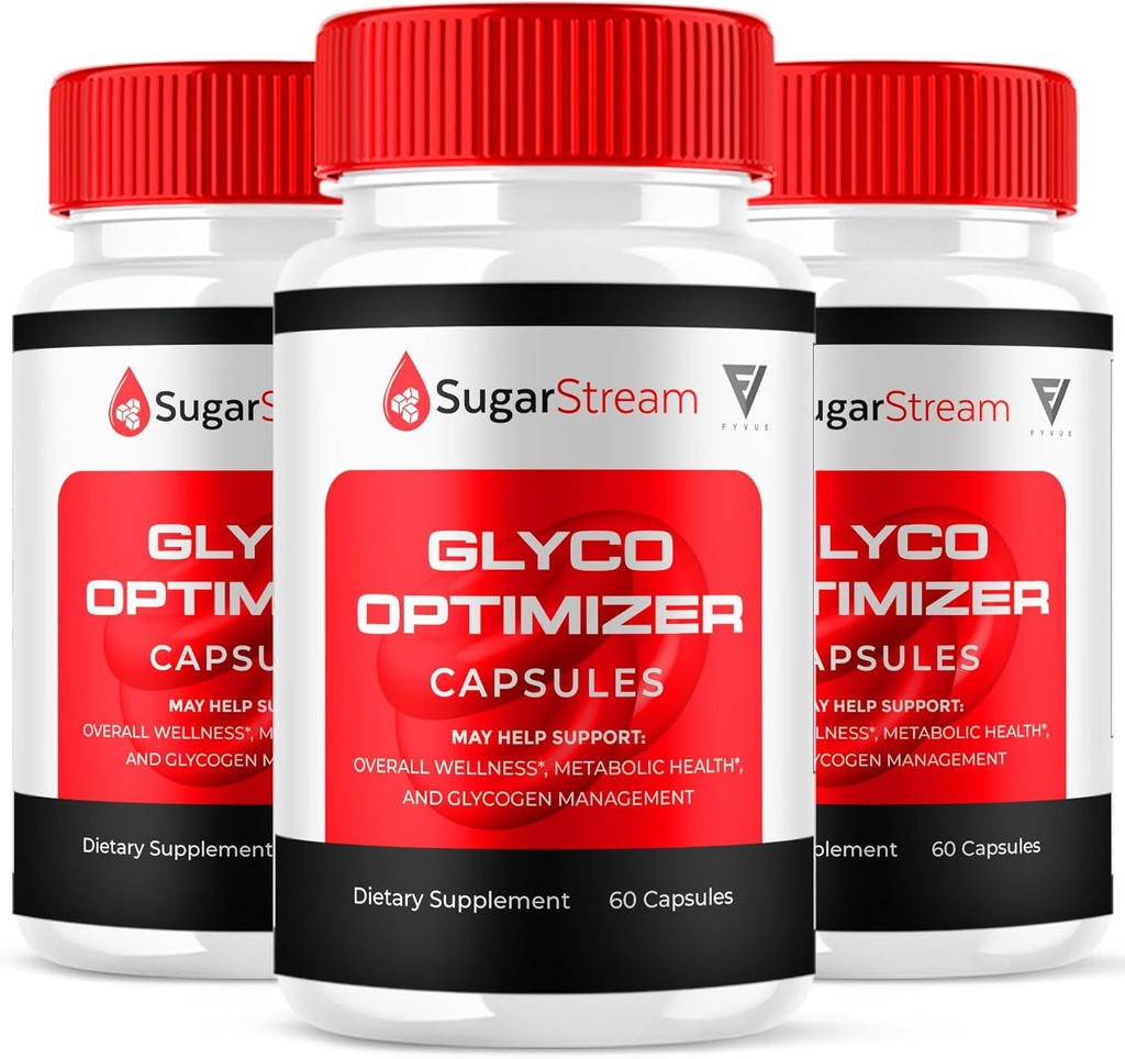 (3 Pack) Sugar Stream Glyco Optimizer Capsules, SugarStream Advanced Glyco Optimizer and Blood Support Supplement, Sugar Stream Maximum Strength Glycogen Support Multivitamin Formula (180 Capsules)