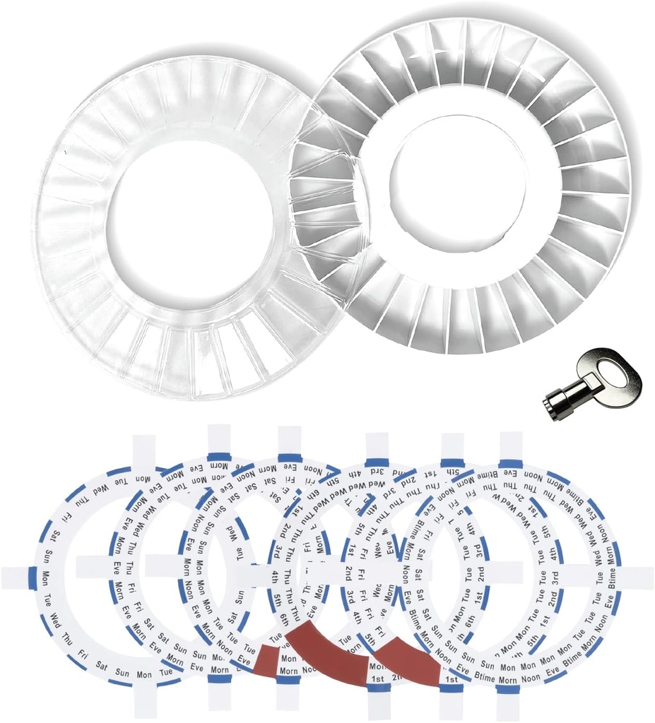 Additional Pill Dispenser Tray with Dosage Rings and Spare Key ONLY-Additional Medication Organizer Pill Organizer for MED-E-LERT Automatic Pill Dispenser NOT Compatible with XL MED-E-LERT