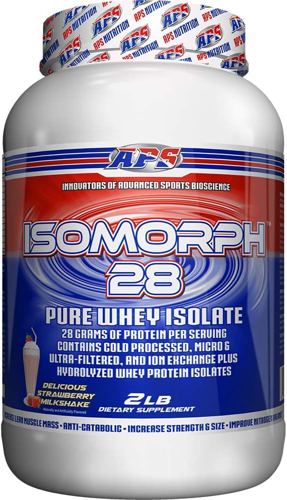 APS Nutrition IsoMorph 28 Protein Powder | Pure Whey Isolate | Cold Pressed, Ultra- Filtered, & Ion Exchange Isolates | 28g Protein | 2 Pound (Strawberry Milkshake)