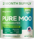 Bovine Colostrum Supplement for Humans - 12H First Milk 50% IgG 100% Grass Fed, Colostrum Powder for Gut Health, Skin & Hair, Beauty and Immune Support Pure Moo Keto, Gluten & Fat Free (Unflavored) v2
