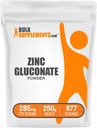 BulkSupplements.com Zinc Gluconate Powder - Zinc 40mg, Mineral Supplement for Immune Support - Gluten Free, 285mg per Serving, 250g (8.8 oz) (Pack of 1)