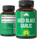 Peak Performance Aged Black Garlic Capsules. Raw Vegan Pure Odorless Extract Supplement Pills for Cholesterol, and Immune Support. from Garlic Bulb with S-Allyl Cysteine and Antioxidants