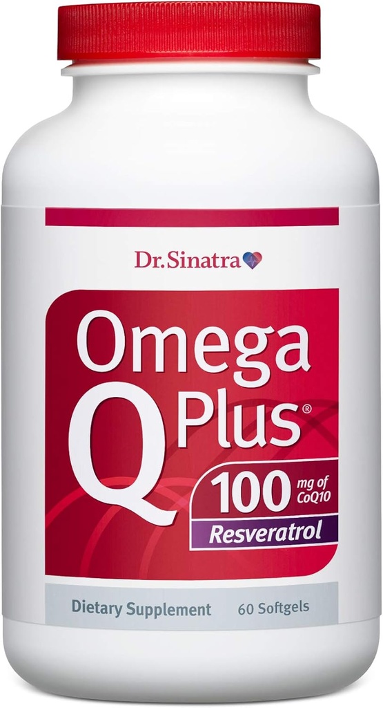 Dr. Sinatra Omega Q Plus 100 Resveratrol – Omega-3 Supplement Supports Heart Health and Provides Antioxidant Power with 100mg of CoQ10 and Resveratrol (60 softgels)