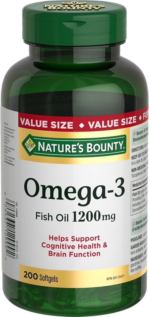 Nature's Bounty Omega-3 1200mg 200 count