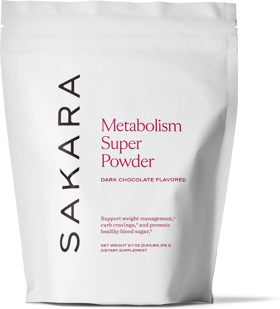 SAKARA Metabolism Super Powder – Natural Support for Appetite Control, Weight Management Support and Curbed Cravings – Vegan, Non-GMO, Chocolate Flavor – 24 Servings