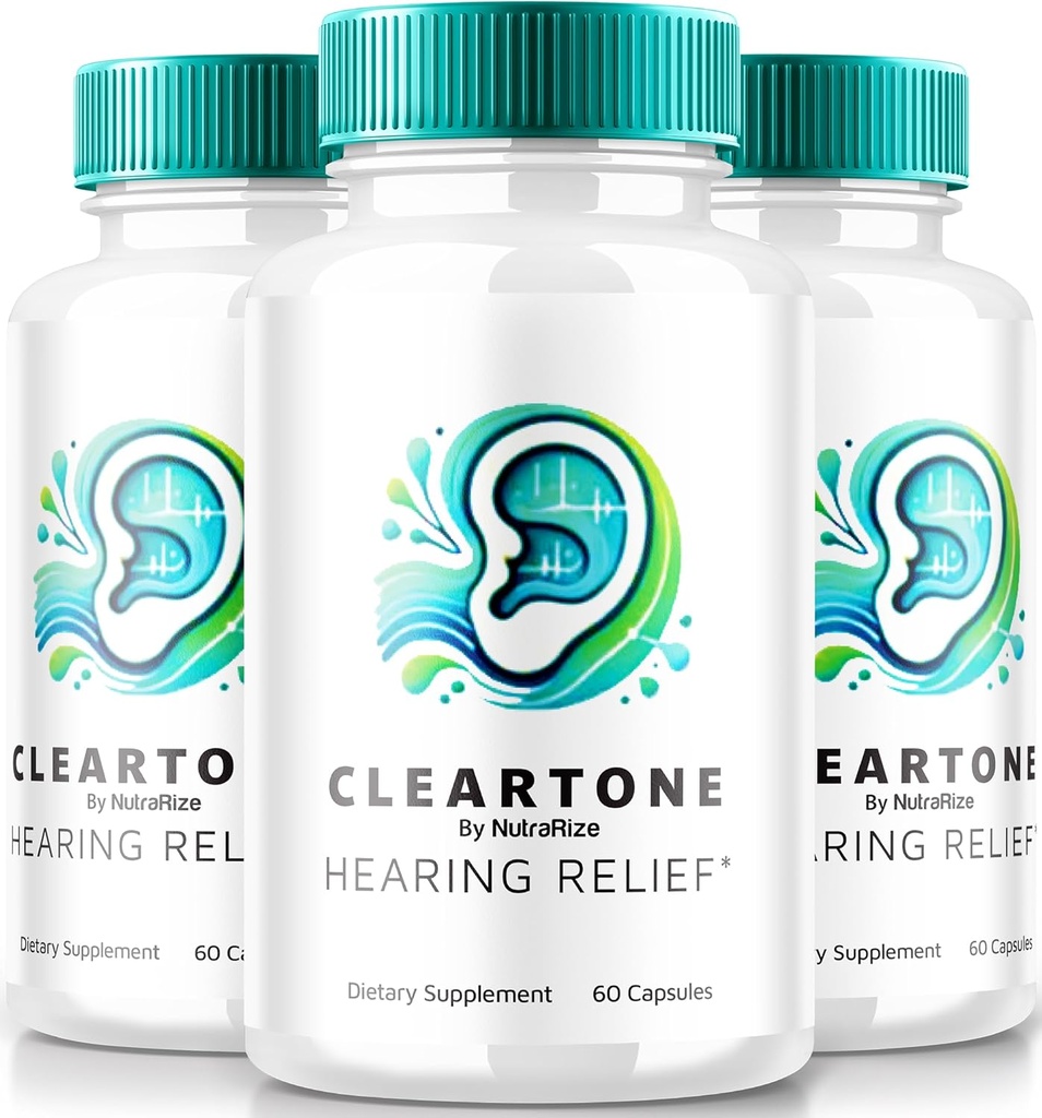 NutraRize (3 Pack) ClearTone Tinnitus, Clear Tone Pills for Hearing, ClearTone Pills Supplement for Overall Ear Health, Official Auditory Support Capsules, ClearTones Review (180 Capsules)