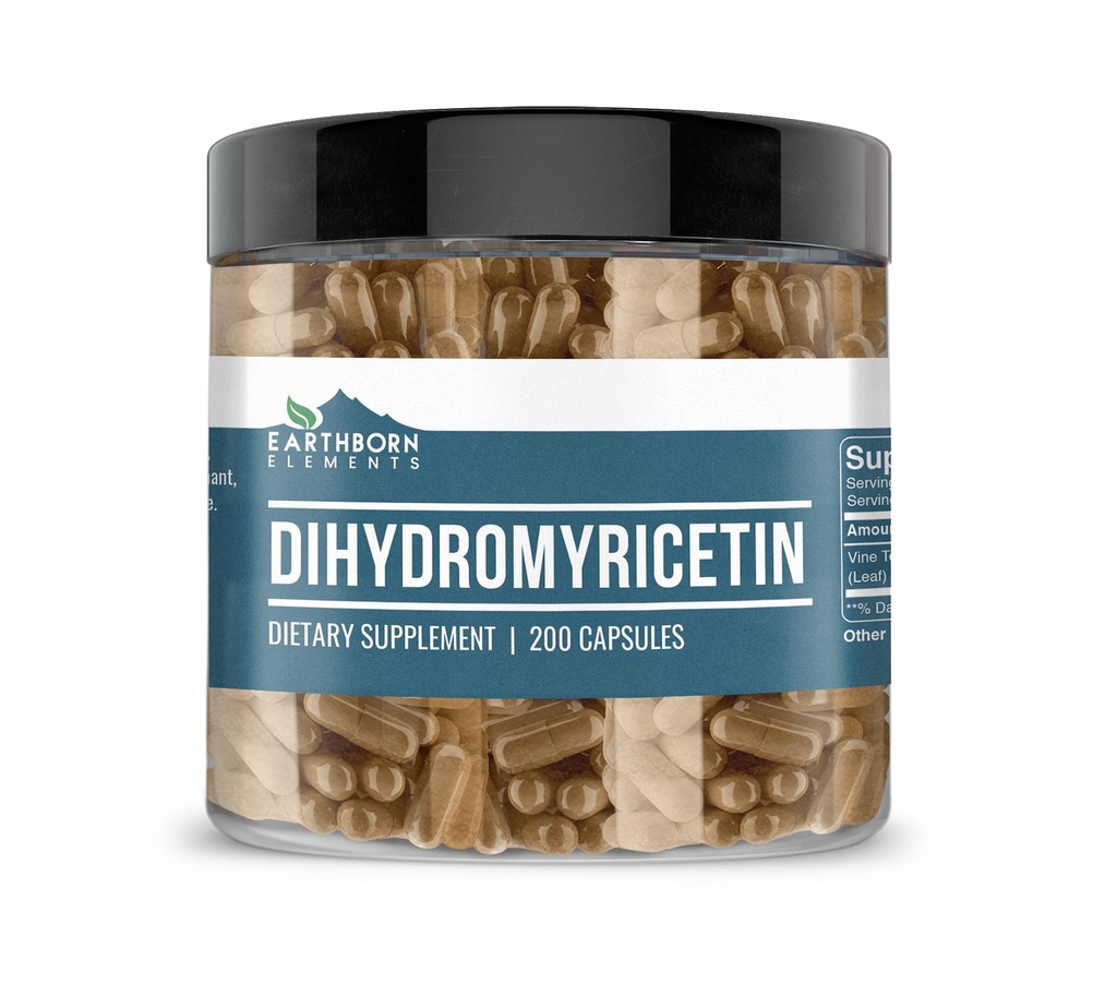 Earthborn Elements DHM Dihydromyricetin 200 Capsules, Pure & Undiluted, No Additives