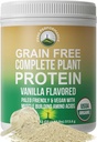 Organic Paleo Grain Free Plant Based Raw Vegan Protein Powder. Amazing Amino Acid Profile and Less Than 1g of Sugar. with Hemp and Pea Protein Vanilla Flavored