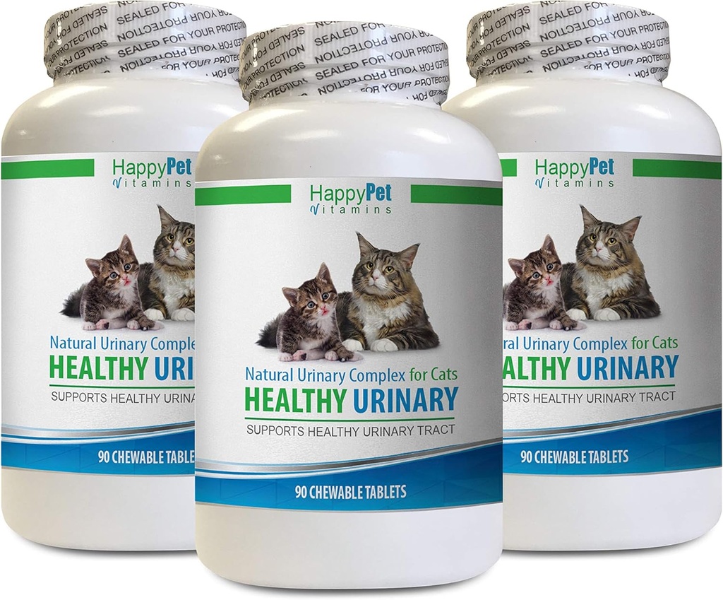 cat Bladder Supplement - CAT Healthy Urinary Complex - UTI Solution - Natural Formula - cat Urinary Health - 3 Bottles (270 Tablets)