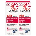 Genexa Children's Clean Acetaminophen | Pediatrician Preferred Ingredients | Pain & Fever Reducer for Kids | Dye Free, 0% Artificial Additives | Ages 2-11, Delicious Organic Blueberry Liquid, 4 fl oz