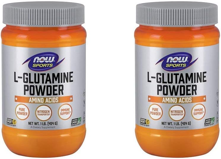 NOW Foods L-Glutamine Pure Powder, 16 Ounce (Pack of 2)