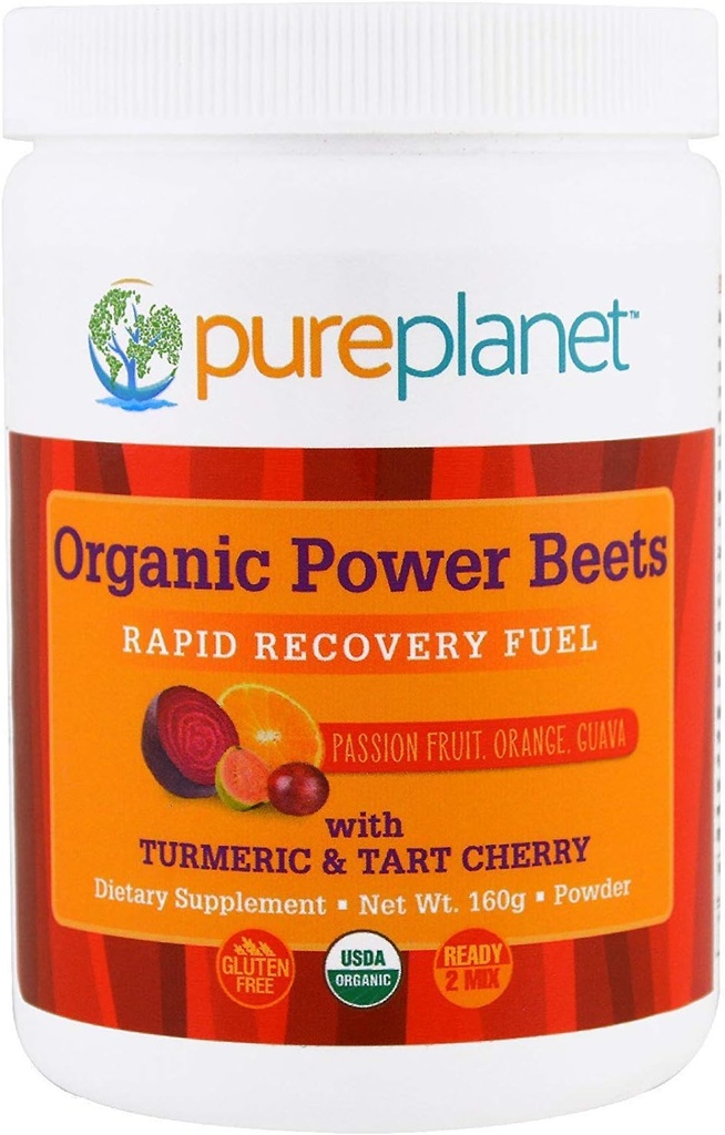 Pure Planet Organic Power Beets Rapid Recovery Fuel Passion Fruit Orange Guava 160 g