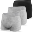 Incontinence Underwear for Men Leak Proof High Absorbency 2.3 oz Bladder Control Urine Protection Boxer Briefs Washable Reusable 3 Pack (1 Black-2 Light Gray, M)