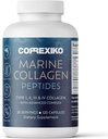 CORREXIKO Marine Collagen Supplement Pills - 1800mg Hydrolyzed Collagen Peptides per Serving with Added Hyaluronic Acid, Vitamin C & Minerals - for Hair, Skin & Nails - 120 Capsules 30 Day Supply