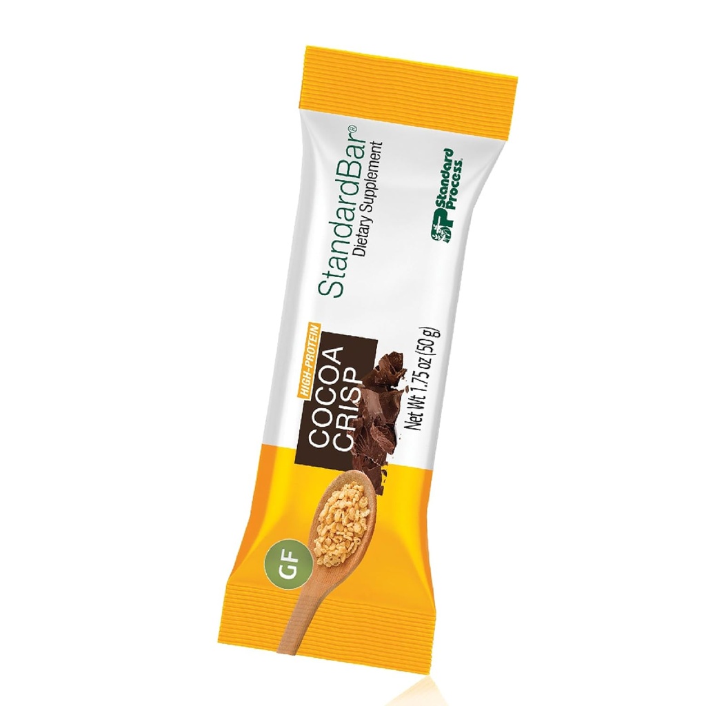 Standard Process StandardBar - Food Bar for Daily Energy Support - Nutrition Bar with Carbohydrates & Protein - Workout Snack Bar - Cocoa Crisp, 18 Pack