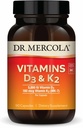 Dr. Mercola Vitamins D3 & K2 Dietary Supplement, 90 Servings (90 Capsules), Supports Heart Health, Immune Support, Non GMO, Soy Free, Gluten Free