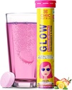 Glow | Japanese Glutathione 500 mg and Vitamin C for Skin Care | Glowing & Radiant Skin - 20 Effervescent Tablets | Strawberry-Lemon Flavour