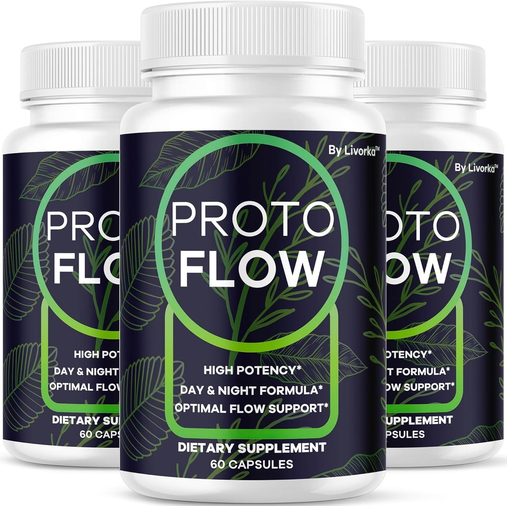 LIVORKA (3 Pack) Proto Flow - Proto Flow Support, ProtoFlow, ProtoFlow Reviews, ProtoFlow Formula, Proto Flow Male Capsules, Proto Flow Supplement for Men, Proto Flow Pills, 180 Capsules for 3 Months